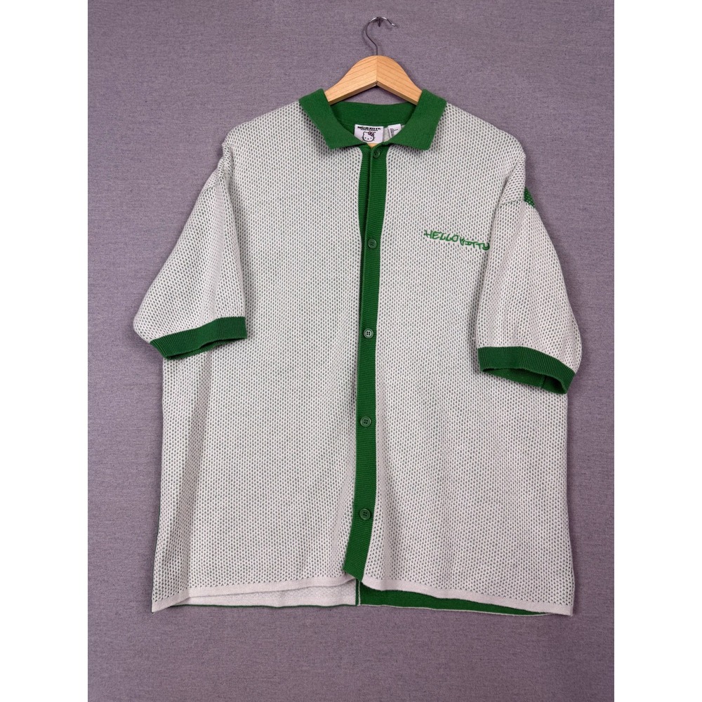 Forever 21 Hello Kitty Mens Knit Polo Shirt and Shorts Set Green White Large